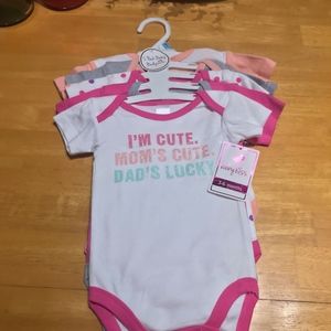 New 3-6mo baby girl onesies
